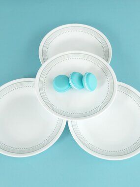 Set of 4 Corelle Mystic Gray Bread & Butter Side Plates 6.75"